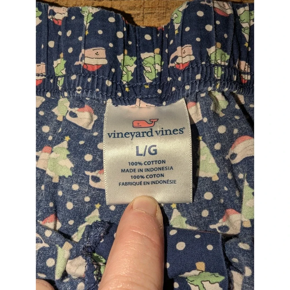 Vineyard Vines Men's Holiday Pajama Pants Large Very Good Christmas‎ Santa Whale